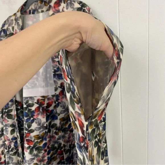 VTG Kimono Haori Traditional Japanese Jacket Silk Pattern Colorful Leaf Print OS - Picture 15 of 16